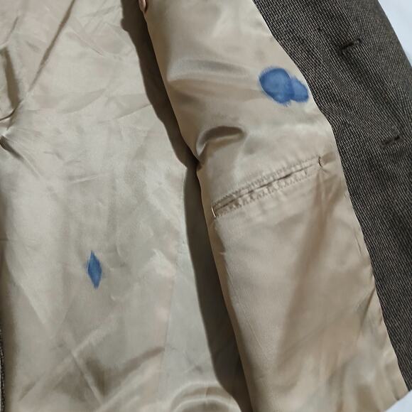 Robert Stock 44S Silk/Wool Blend Brown Woven Fully Lined INK ON LINER ONLY - Picture 13 of 13